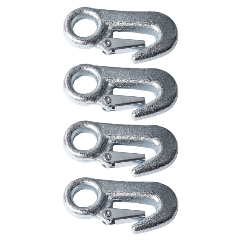 4Pcs Trailer Snap Hook 90mm Iron Tow Hook Safety Chain