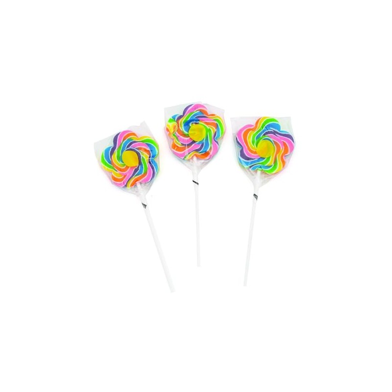 Oriental Trading 3" Large Flower-Shaped Strawberry-Flavored Swirl Lollipops - 12