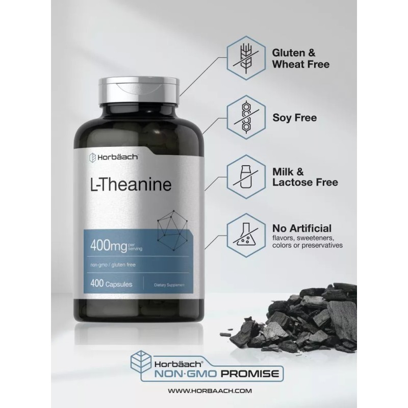 Horbäach L Theanine 400mg | 400 Capsules Max Size |