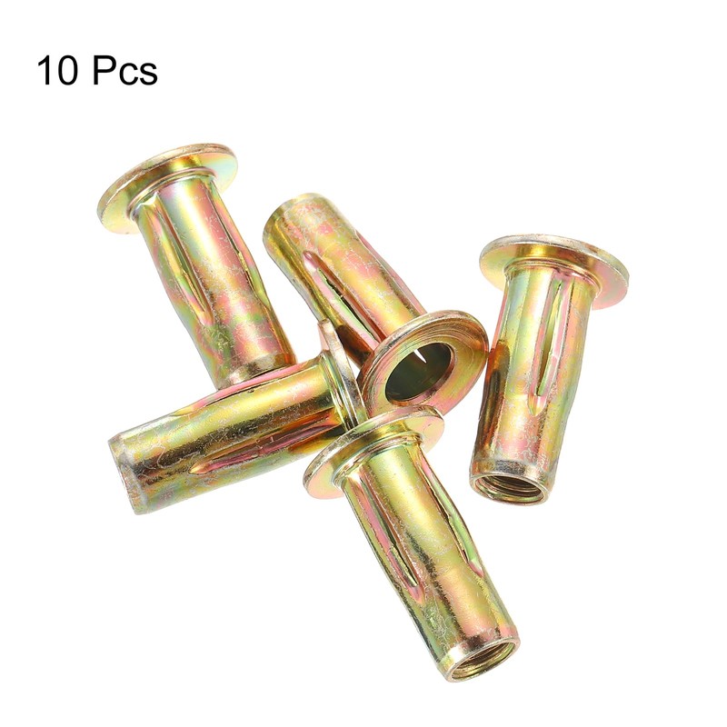 sourcing map Multi-Grip Rivet-Nut, M8 Pre-Bulbed Shank Carbon Steel Color-Zinc-Plated