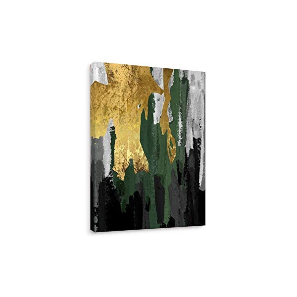 Niwo ART - Green and Gold, Creative Modern Abstract Canvas