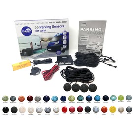 Dolphin Automotive VPS400 Rear Van Reverse Parking Sensor Rear Kit, 4 Sensors with Extensions and Audio Alerts (Matt Black)