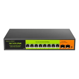 2.5Gb PoE+ Switch 10-Port Unmanaged with 8*2.5G Base-T PoE+ Ports, 2*10G SFP+ , IEEE802.3af/at , 80Gbps Switching Capacity, Metal, 2.5Gbe PoE Switch for NAS, PC, AP.