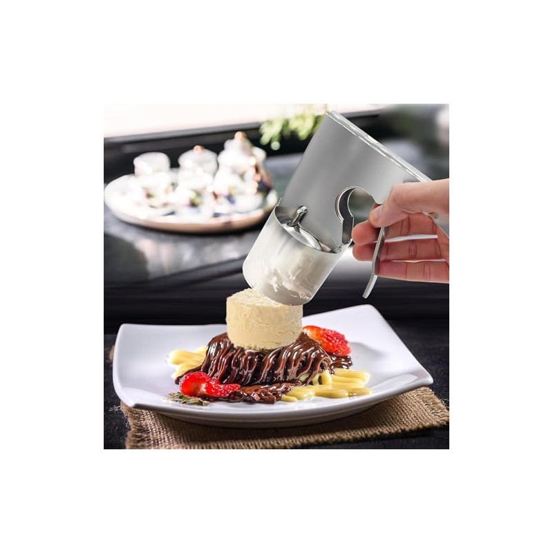Cuchara para helado de 2 uds, cilíndrica de acero inoxidable,