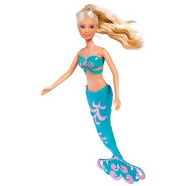 Simba 105733336 - Steffi Love Mermaid Friends / Steffi as Mermaid / with Evi Doll / Pink Dolphin / Seahorse Comb / Dressing Doll / 29 cm for Children from 3 Years