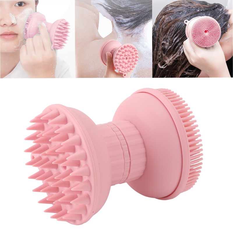 3 In 1 Cleansing Shampoo Manual Massage Brush Dual Head