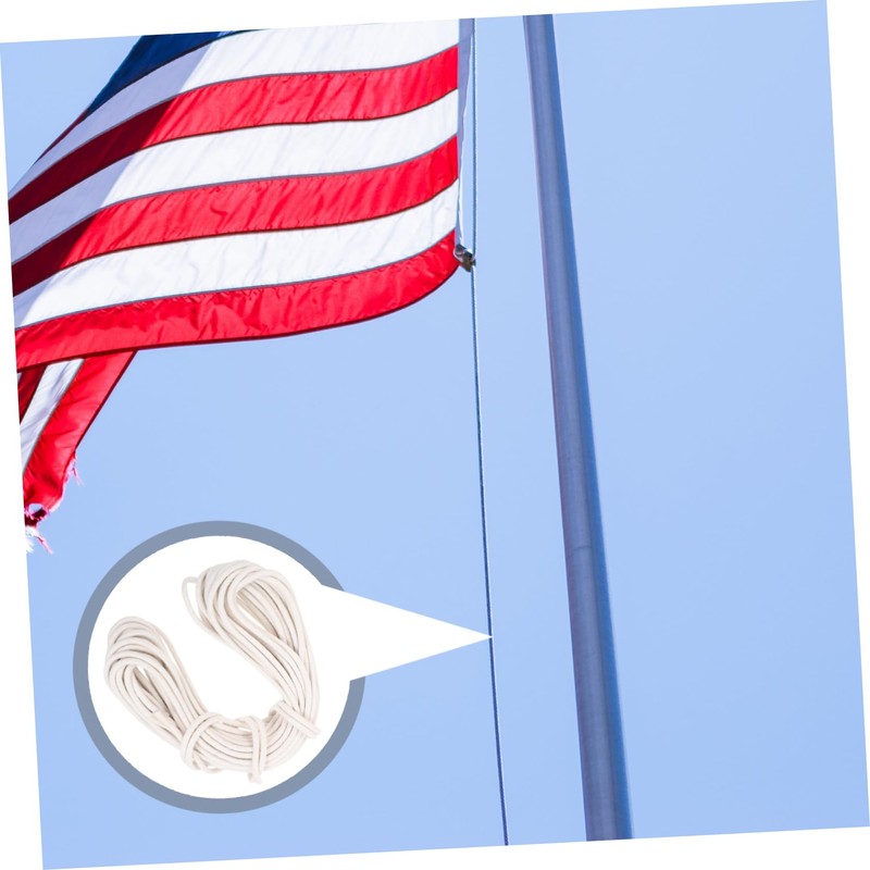 Mipcase Flagpole Replacement Cotton Rope Thick Long Durable Halyard Line