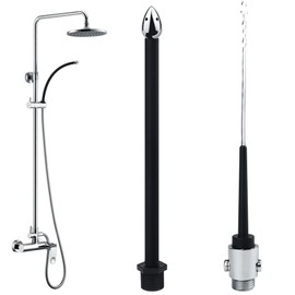 Shower Enema System with On/Off Switch, Shower Douche for Men and Women Portable Cleaning, Enema Nozzle Kit for Most Shower Systems ABS Black