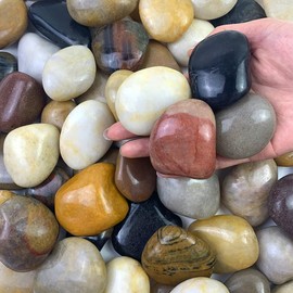 FANTIAN 20 lbs River Rocks for Landscaping, 2-3 inch Polished Pebbles for Plants. Decorative Rocks for Large Plants Vase Aquarium Fish Tank and Garden Paving Rocks