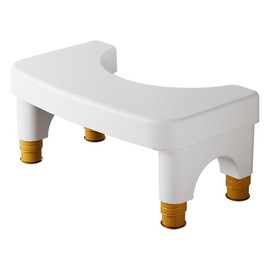 Toilet Stool Squat for Adults, Adjustable Poop Stool for Bathroom-6", 7", 8" and 9",Non-Slip Potty Step Stool for Adults,White