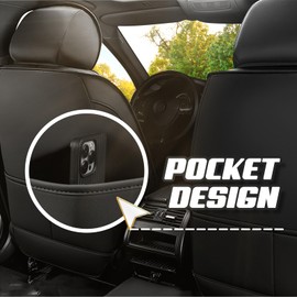 ADERN Car Seat Covers for Toyota FJ Cruiser 2007-2014, Premium Nappa Leather Car Seat Cover, Stylish Sport Seat Covers， Automobile Seat Cover Sets.(Luxury 2 Seats/Black Blue)