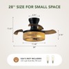 Spacora 28'' Retractable Ceiling Fan with Lights, Flush Mount Small