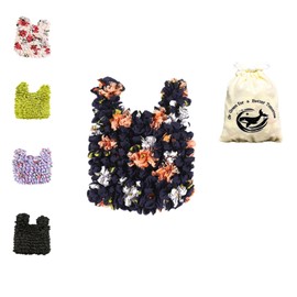 Reusable Scalable Tote Grocery Bags,Eco-Friendly Foldable Shopping Bags with Storage Pouch,Perfect for Sustainable Shoppers-Black Flower