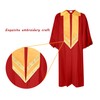GradPlaza Deluxe Choir Robe with Cuff Sleeves For Church, Red,