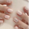 24 Pcs White Press on Nails Short Square - MINGCHUN