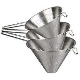 Space Home - Pointed Sieve Set - 3-Piece - 14 x 16 x 20 cm Diameter Stainless Steel