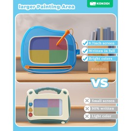 KOKODI Toy from 1 2 Years, Magnetic Drawing Board Writing Board for Children, Montessori Toy from 1 2 3 Years Old Baby Boys Girls Birthday Easter Gifts (Blue)