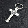 JINZHOUFZ St. Benedict's ancient silver cross keychain pendant ornament, religious