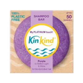 KinKind My PLATINUM touch! Purple Shampoo Bar for blondes, silver & white hair. Reduces brassy or yellow tones. Up to 50 washes. Vegan. No silicones. 50g