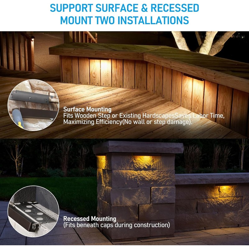 LEONLITE 12 Inch LED Hardscape Lighting, Update Retaining Wall Light,