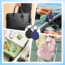 JIEYOUTA Paquete de 4 Fundas para AirTag, Llavero para AirTag, Funda Protectora de Silicona para AirTags, Diseño Antipérdida y Antiarañazos para Llaves, Maletas, Fácil de Instalar