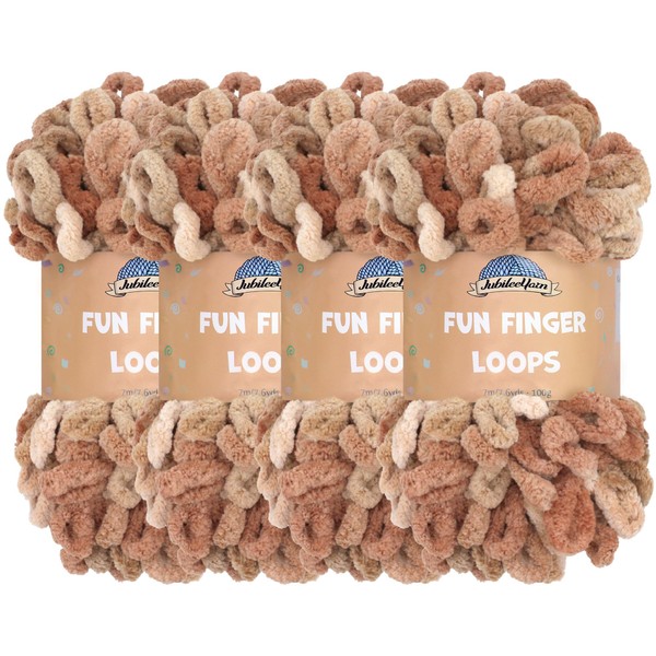 JubileeYarn Fun Finger Loops Yarn - 100g/Skein Jumbo Polyester -