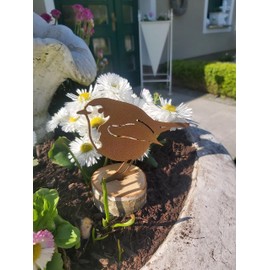 ARTTEC Design Robin / Bird Made of Patina for Sticking - High-Quality Metal Garden Decoration - Rust Decoration for Garden, Balcony and Patio - Metal Garden Stake - Made in Germany