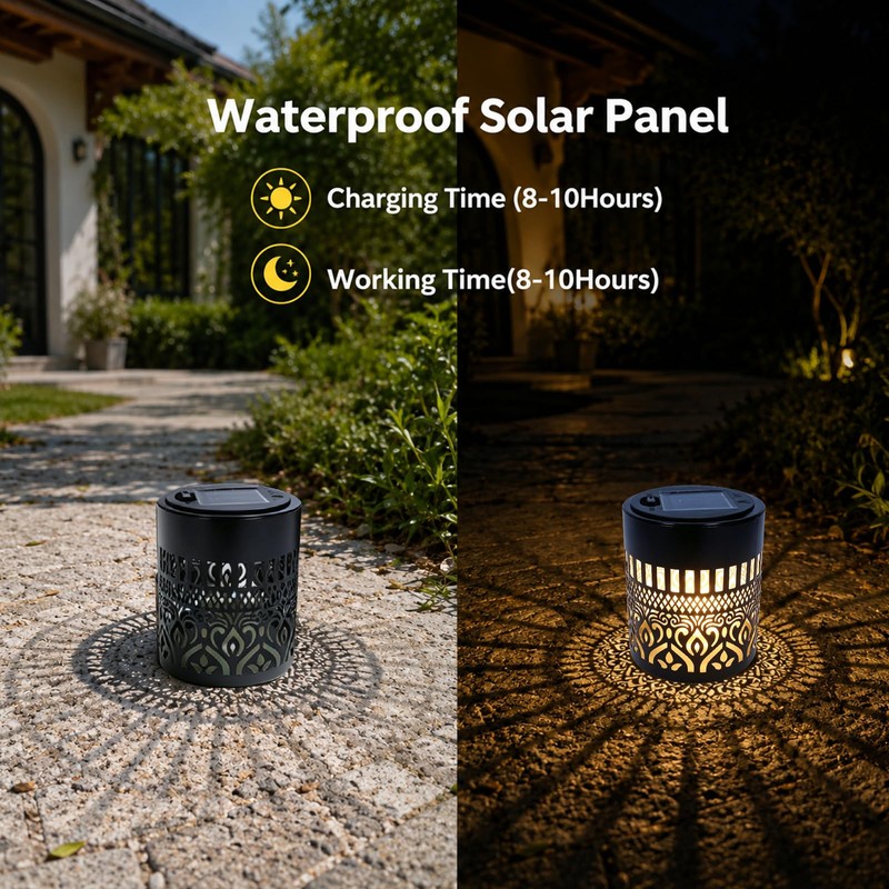 Veeydrut Solar Mandala Wall Lights, Waterproof Metal Outdoor Fence Decor