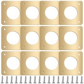 Hotop 12 Pcs 1 1/8 Inch Opening Bluebird Metal House Hole Guard Portal Bird House Protect Bird Room Guard Copper Portal with Opening for Eastern Bluebird Rooms Sparrow Houses(Gold)