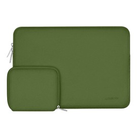 MOSISO Funda Protectora Compatible con MacBook Air/Pro,13-13.3 Pulgadas Portátil,Compatible con MacBook Pro 14 Pulgadas M3 M2 M1 Chip Pro MAX 2024-2021,Neopreno Bolsa con Pequeño Caso, Verde Ejercito