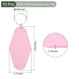 YOKIVE 10 Pcs Blank Hotel Keychains Key Tag, Plastic Sublimation Vintage Motel Keychain | DIY Craft, Great for Luggage Tag Ornament (Light Pink, 3.54-Inch)