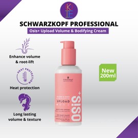 OSiS+ Schwarzkopf Osis+ Upload Volume & Bodifying Cream 200ml - Enhance volume & root-lift, heat protection, long lasting volume & texture.