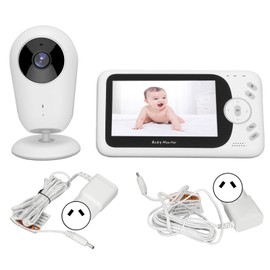 4.3in Video Baby Monitor with Camera Temperature Monitoring 2‑Way Audio Vox Mode 8 Lullabies for Infant Elderly AU Plug 100‑240V