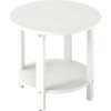 BIVODA HDPE Round Outdoor Side Table, 18.1-Inch Weatherproof Small Outdoor