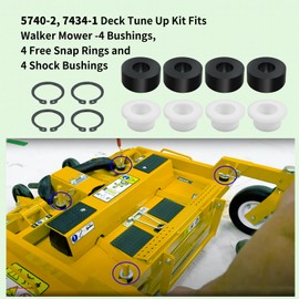 Vanshly，5740-2, 7434-1 Deck Tune Up Kit for Walker Mower -4 Bushings,4 Free Snap Rings and 4 Shock Bushings