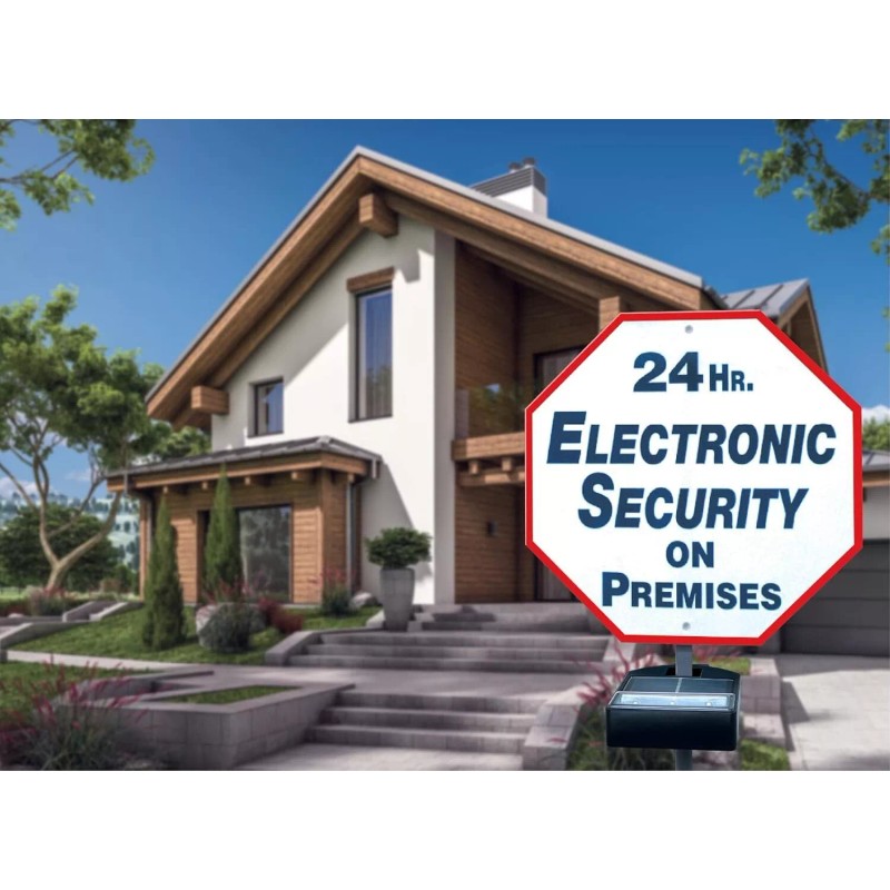 Homebrite Solar Powered Waterproof Home Security LED Deck, Yard Sign