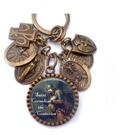 St. Cornelius The Centurion Keychain, Necklace or Clip, Patron Saint Catholic Jewelry, Confirmation Gift