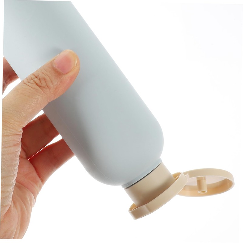 MERRYHAPY 4pcs Refillable Plastic Shampoo Bottles with Flip Lids 260ml