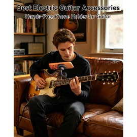 ALAFLY Magnetic Electric Guitar Phone Holder【N54 Stronger Magnets】 Universal Smartphone Mount for Electric Guitar/Bass, 360° Adjustment Ideal for Video Recording/Live Streaming/Online Teaching
