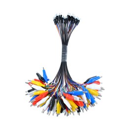 Oiyagai 10PCS 2 in 1 Alligator Clip to Dupont Wire 10pin 20cm Male, Crocodile Clip to Jumper Wire 10pin 20cm Male for Test Lead Arduino/Raspberry Pi/Orange Pi