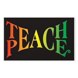 CafePress Teach Peace Rectangle Bumper Sticker Car Decal