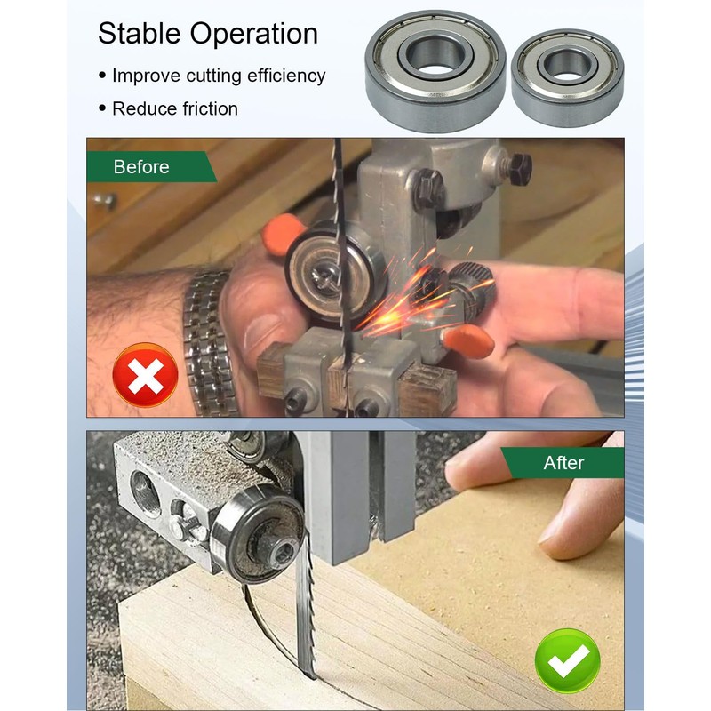 6 Pack Saw Bearings Compatible with Grizzly G0555 Band Saw,