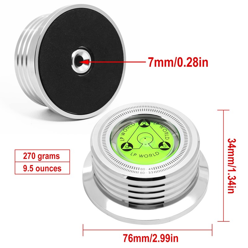 KozyOne Record Weight Stabilizer, Turntable Disc Record Stabilizer Clamp with