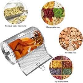 Rotisserie Basket 360-Degree Rotating for Air Fryer & Oven – Stainless Steel, Movable Door, Perfect for Chicken Wings, Veggies & Coffee Beans – Ideal for Home Bakers & Grill (130mm*195mm)