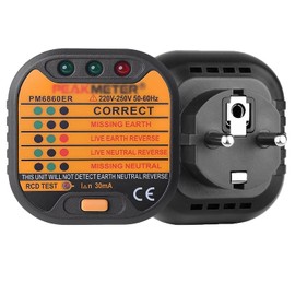 Socket Tester - 220-250V Socket Tester, Circuit Tester, Automatic Electric RCD Socket Tester, Socket Tester with Plug LCD Display for Testing Socket Wiring