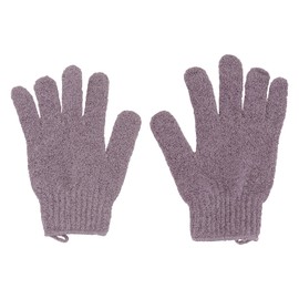 Bath Gloves, Foaming Gloves, Double-Sided, Bath Gloves, Bath Supplies, Debris Gloves, Unisex, Shower Gloves, 1 Pair (Purple)