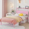 Weehom Twin Bed Frames with Headboard Shelf Storage, Wood Twin