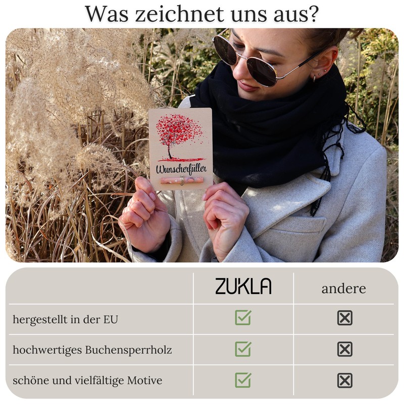ZUKLA® Wunscherfüller Geldgeschenk Holz 13 x 10 cm - Verpackung