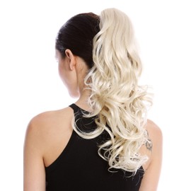 WIG ME UP - N399-V-122 Hair Piece Ponytail Long Slightly Curly Curly Platinum Blonde Light Blonde 45cm