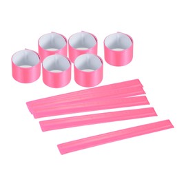 PATIKIL 12pcs Reflective Bands High Visibility Reflective Arm Wrist Ankle Band Safety Reflector for Night Running Cycling Pink